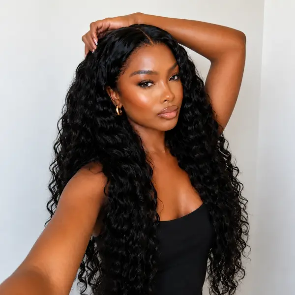 Water Wave  with Free Baby  Pre-Cut 7x5 HD Lace Closure Human   with Drawstring Ready To Wear Invisible Knots   All Day Secure forehead luler brooklyn wigs nadula part flady hair bob stl Honey Blonde Highlight Body Wave Wig brown real 50 inch Glueless
