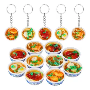 10PCS Mini Food Keychains – Cute PVC Noodle Bowl Keyring Accessories