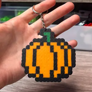 Perler Bead Pumpkin Keychain