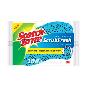 3M 1749936 2.6 x 4.4 in. Scotch-Brite Scrubfresh Fiber Scrub Sponge