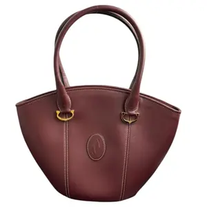 Pre-owned Cartier Leather tote bags Burgundy Shoulder/Tote Bag
