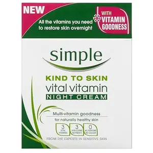Simple Kind to Skin Vital Vitamin Night Cream (50ml) Hydrate Hydrating Moisture Moisturizer
