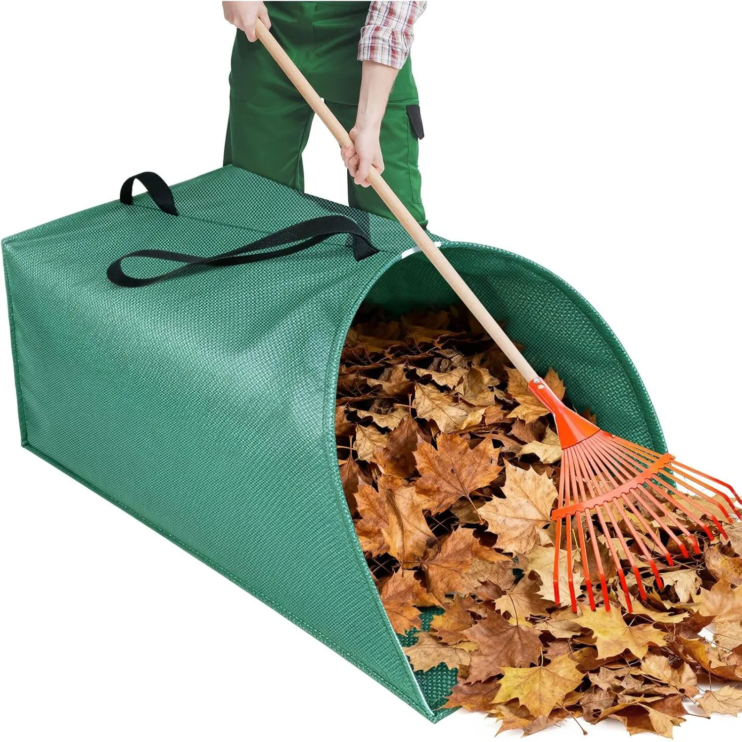 60 Gallon Leaf Collector,Collapsible Lawn & Leaf Bag,Heavy Leaves Pick up Tool  Yard  Bags,Large Yard Dustpan Type Garden Bag for Leaves,Debris,Grass,Clippings,Lawn Trash