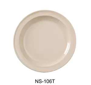 Yanco  6.5 in. Nessico Round Plate, Tan - Pack of 48