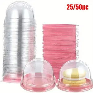 Disposable Sweet Treat Box with Dome Lid, Ideal for Muffins, Mooncakes, Macarons, Snacks, Perfect for Christmas, Picnics, Afternoon Tea, Birthday Parties, Party Supplies