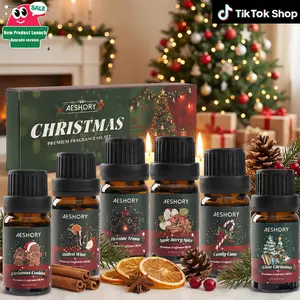 Christmas Fragrance Oil Set 6 Pack Premium Winter Scents for Diffuser Soap & Candle Making Holiday Gift Box 6x10ml Bottles Classic Winter Fragrances