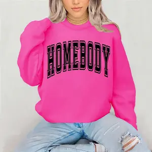 Homebody Varsity Letters Sweatshirt Gildan Everyday Style Super Soft Unisex Fit Streetwear Graphic Top warm Christmas Gift for her Womenswear Casual Printed Long Sleeve