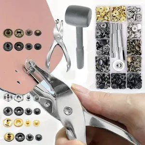 120Set 12.5mm Leather Snap Fasteners Kits Leather Snaps With Installation Tools, Metal Snaps Button Canvas Snaps Kit For Clothes, Jackets, Jeans Wears, Bracelets, Bags - Home Improvement.