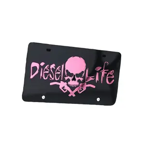 Skull & Pumps Acrylic Tag Black with Pink Decor Signs