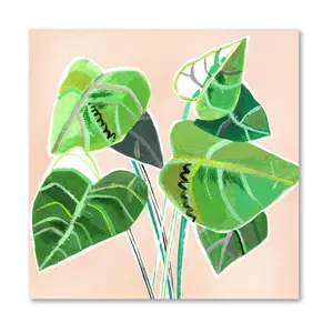 Courtside Market Abstract Elephant Ear 16x16 Canvas Wall Art