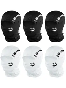 Unisex Letter & Smiling Face Print Balaclava Ski Mask, Breathable Neck Gaiter for All Seasons, Ideal for Outdoor Sports & Daily Use