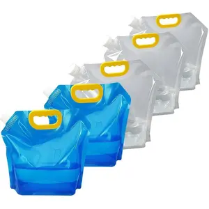 Lightweight Collapsible Water Container Bag, Emergency Water Jug, Premium Foldable Plastic Storage Bag, Freezable Carrier Tank for Camping, RV & Disaster Prep