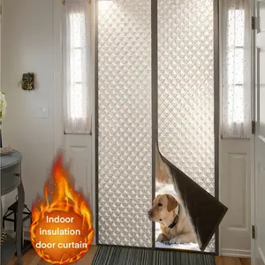 Large Size No-Drill Door Curtain, Winter Windproof Insulation, Warm Soundproof Cotton Curtains, Air Conditioning Partition, Office Home Use