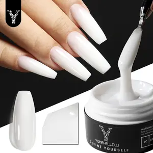 YOKEFELLOW Builder Nail Gel 15g 0.5oz YMH02 White Builder Gel for Nail Extension Profession poly nail gel Long Lasting Hema-Free Tpo-Free Nail Extension Gel for Beginners and Professional