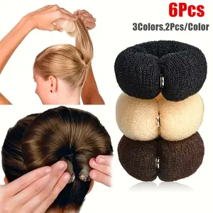 6 pieces/set of elegant invisible fluffy headbands, hair bun maker, suitable for party and holiday hairstyle design, perfect for casual wear, Christmas, New Year, Valentine's Day gifts