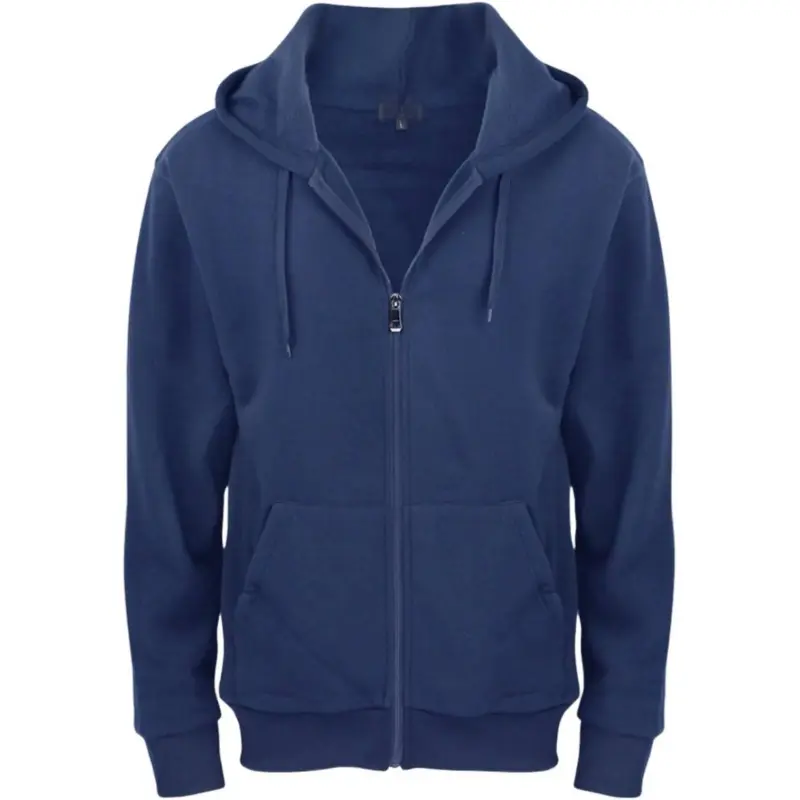 Hody Men's Plain Polyester Full-Zip Fleece Sweatshirt - Long-Sleeve, Hooded, Stylish, Fuzzy, Relaxed Fit, Layer-Friendly, 1-5XL Plus Size Big & Tall Winter Warm Sports Outdoor Activewear with Pockets, Sweatshirts