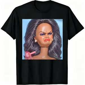 Judging You Sassy Doll Face Meme T-Shirt Funny Grumpy Plastic Doll Graphic Tee Y2K Nostalgic Fashion Viral TikTok Clothing Gen Z Aesthetic Unisex Black Streetwear Tops Novelty Gag Gift For Friends Cool Summer Shirt