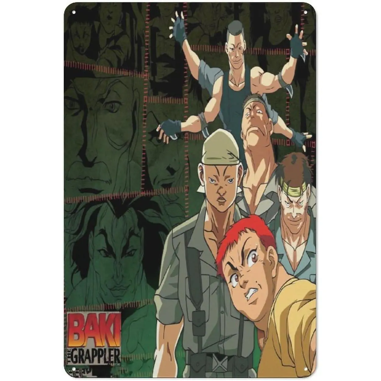 Best-52-Baki-Wallpaper-on-HipWallpaper-Baki-Son-of-Ogre-12x8 Inch Anime Poster Iron Sheet Hanging Painting Cartoon Character Manga HD Print Wall Poster Art