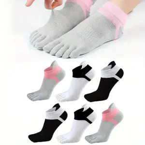 6 Pairs Women’s Toe Separation Socks - Breathable, Stretchy, Sweat Absorbent Five-Finger Socks for Sports & Running outdoorfun