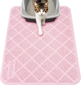 Litter Mat Litter Trapping Mat, 24" x 17"  Durable PVC Grid Mesh with Scatter Control, Non-slip, Less   Litter Box Mat,