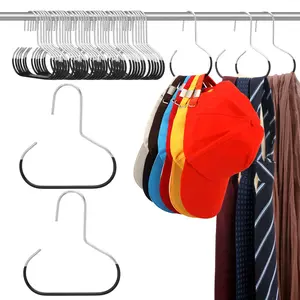 6 Pcs Scarf Hangers Metal Belt Hat Ring Hanger with Grip Coating, Scarf Organizer Storage Holders for Ties Scarves Belts Tank Tops Hat Hooks