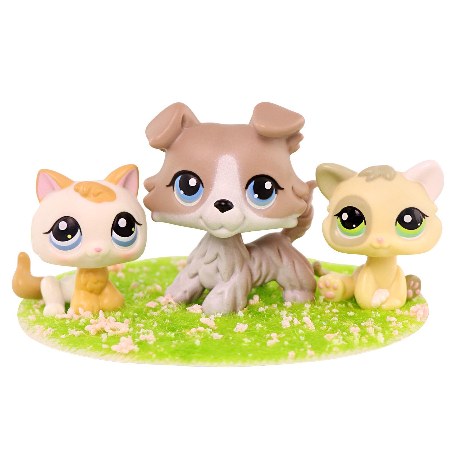 3 Pcs Rare Kitten Collie Figurines, Rare Collectible Collie #67 Kitten #134 #1074 Figurine with Unique Blue & Green Eyes | Charming Jacket Food Collar Accessories, Perfect Toy Gift for Dog and Cats Lovers, Great Easter gift for kids