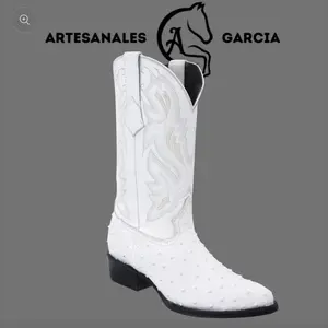 J-Toe Ostrich Clon White Boot