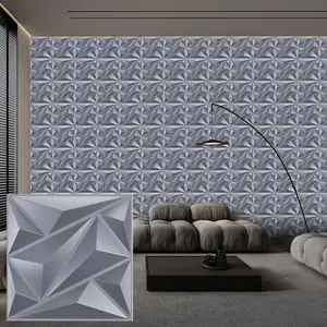 Aadesh 3D Wall Panel (Includes One Roll of Mounting Tape), Interior Wall Decor, Diagonal Diamond Diamond Textured Pattern for Living Room, Lobby, Bedroom, Hotel, Office, Game Room, TV Backsplash, 11.8 x 11.8 Inches (Approx. 30 x 30 cm)