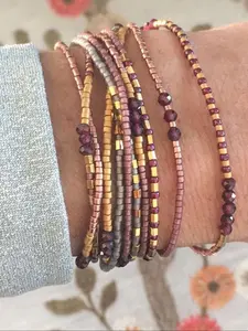 Boho Style Beaded Bracelet Set, Bangles Bracelets Set, Fashionable Colorful Beaded Stackable Bracelets for Women & Girls, Casual Trendy Accessories for Party and Daily Life, Boho Style Jewelry