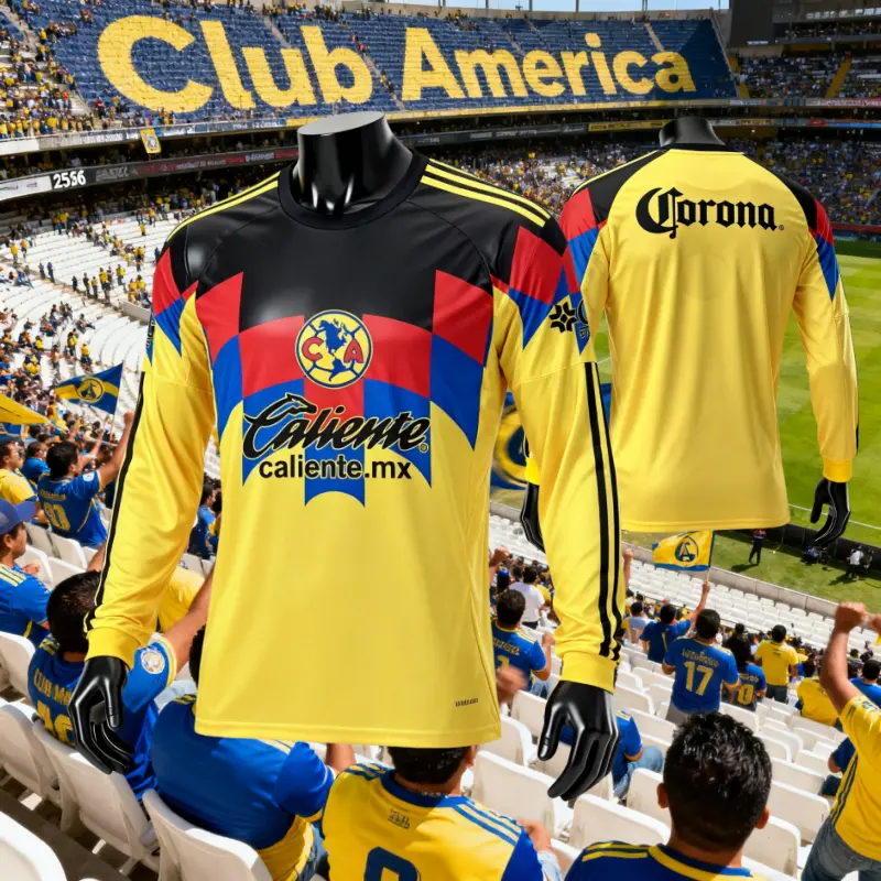 2526 ClubAmerica Home Yellow Long-Sleeve Soccer Jersey LIGAMX