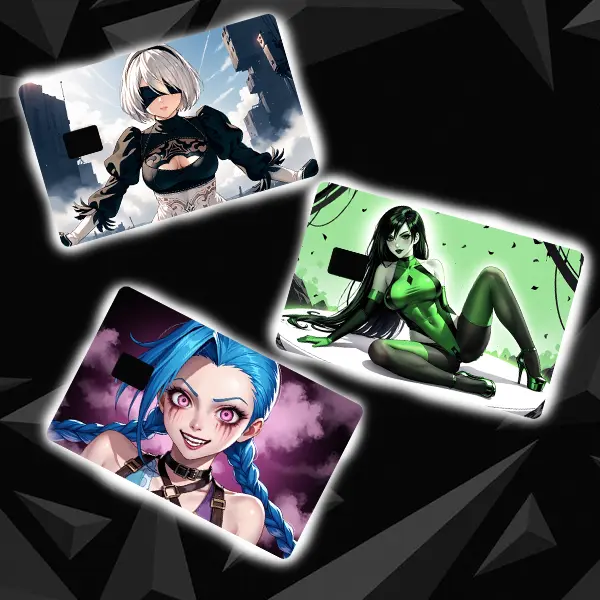 Jinx 2B Shego Waifu Debit/Credit Card Cover Vinyl Sticker Decal Sticker 3 Pack - Personalize Your Cards