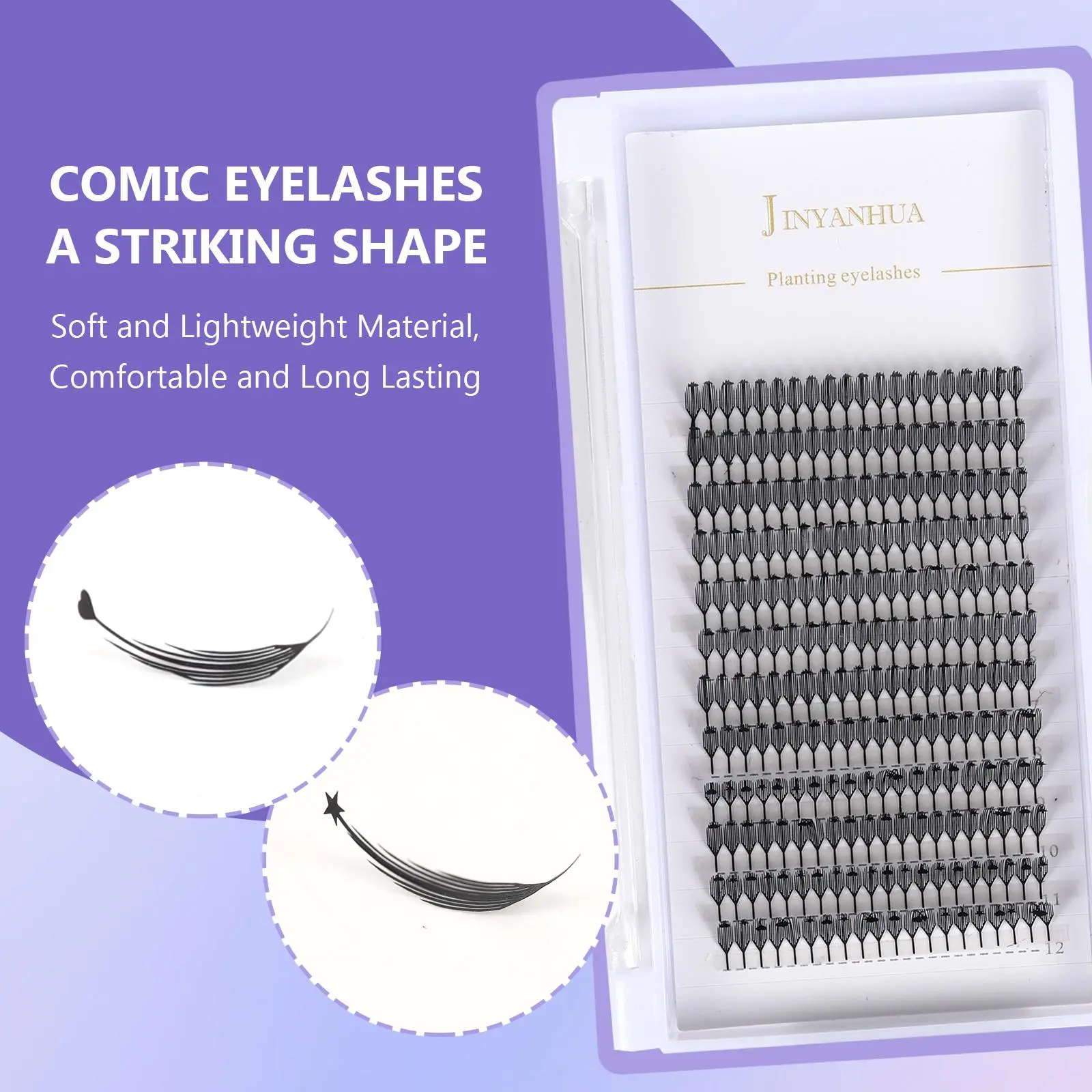 Premade Spire Eyelash Extensions Feather Shape Manga Anime Individual Lashes Volume Soft Flat Root Spikes Fans Wings Eyelashes 2026 New