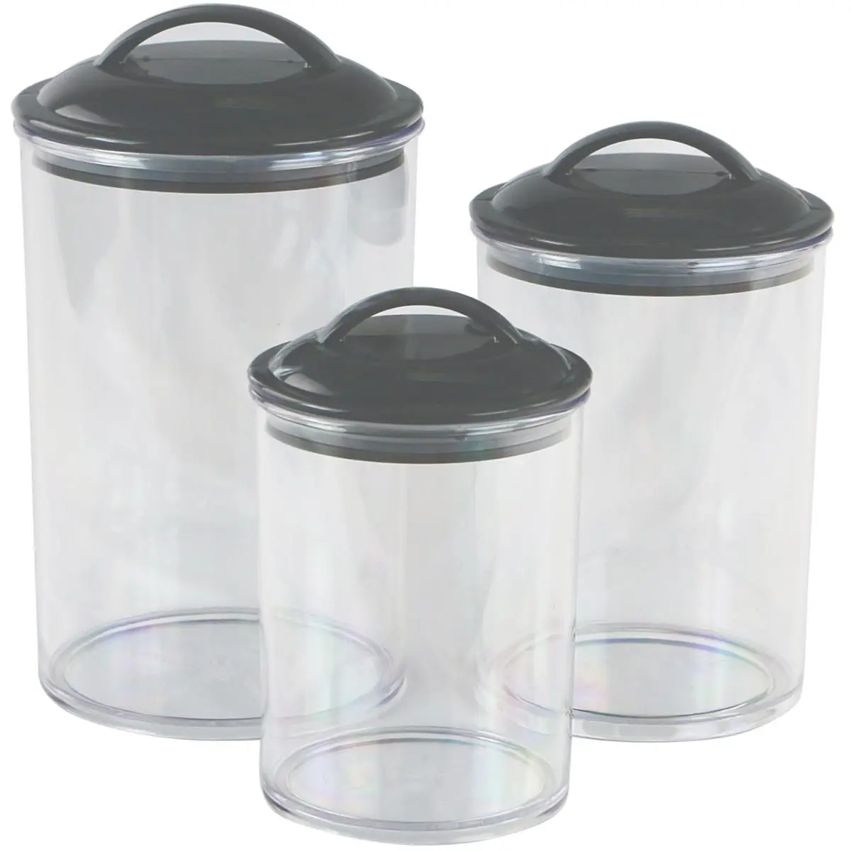 212 MAIN Calypso Basics by Reston Lloyd Airtight Seal Canisters - Transparent Acrylic Kitchen Food Storage Containers with Lids, Multiple Capacities, 3 Sizes, Set of 3