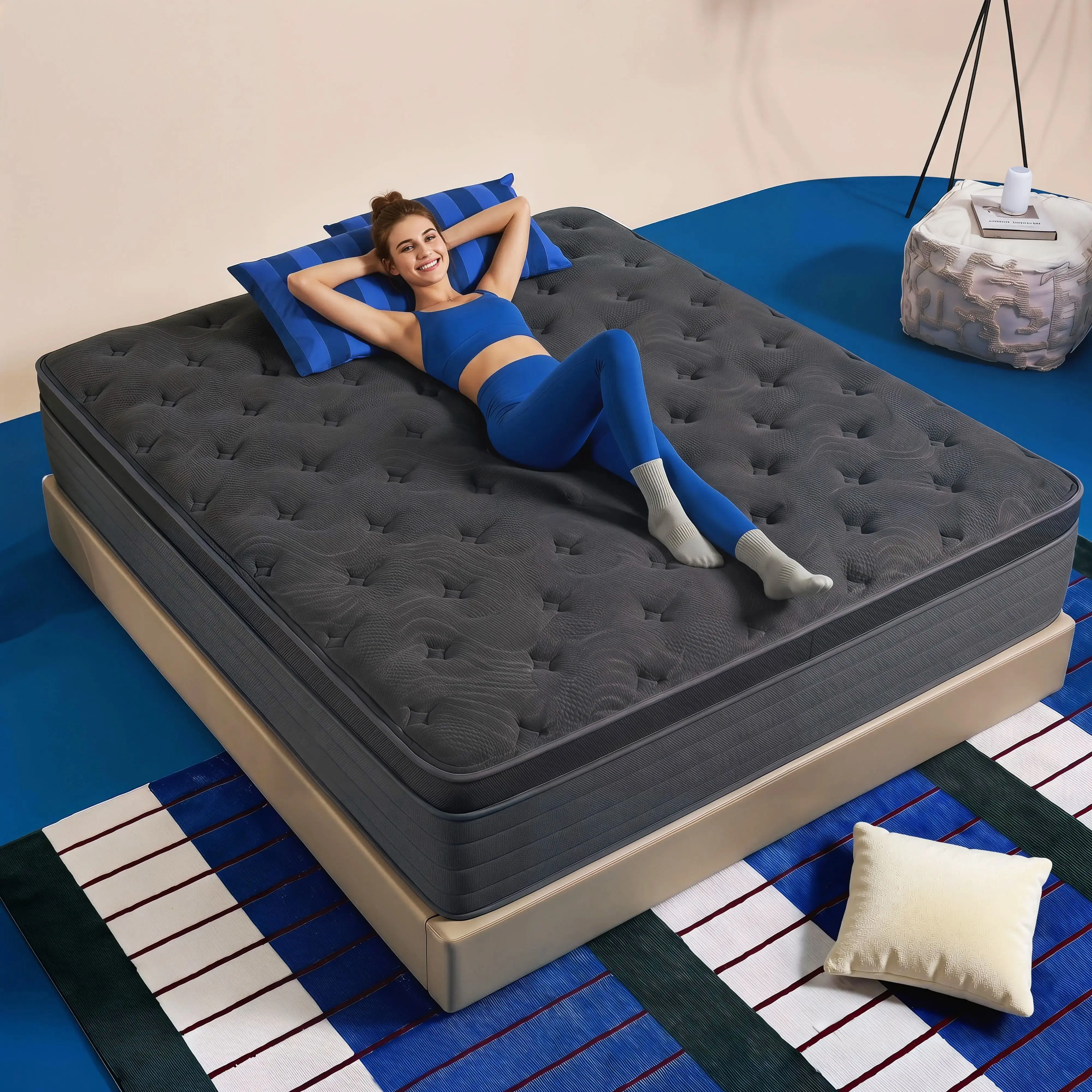 12/14-Inch Twin, Full, Queen, King,   high quality  Memory   hybrid  Mattress with Independent Springs, Provides Pressure Relief, Motion Isolation and Firm Edges, Medium Firmness, Breathable and Washable, Spring Mattress in a box ,Gel infuse memory foam