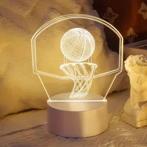 3D Basketball Design Night Light, USB Rechargeable Creative LED Desk Lamp, Decorative Light for Home Bedroom Living Room