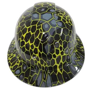 Gray Geometric Urban Camo - Custom Hydro Dipped Full Brim Hard Hat