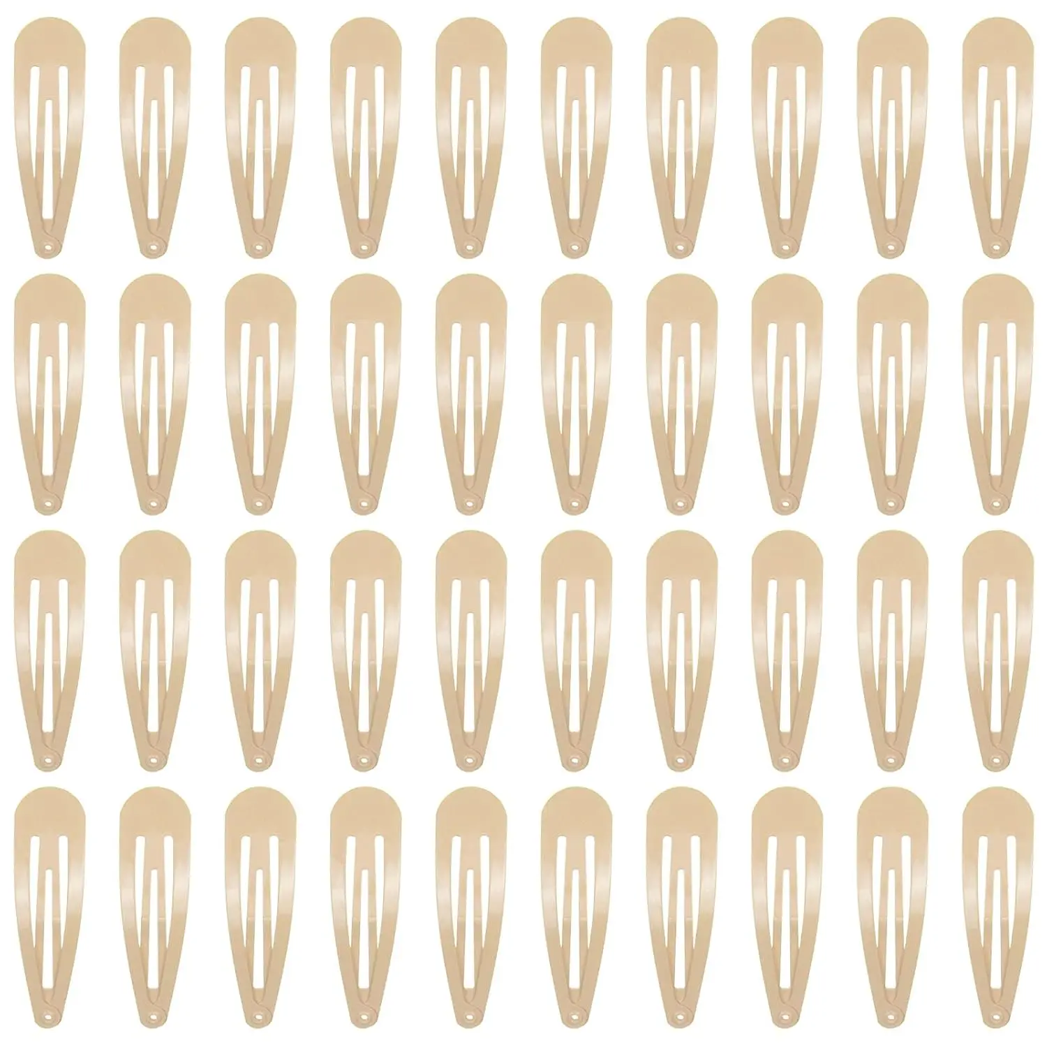 40 Counts Colorful Metal Snap Hair Clips 2 Inch Barrettes for Women Accessories (taupe)