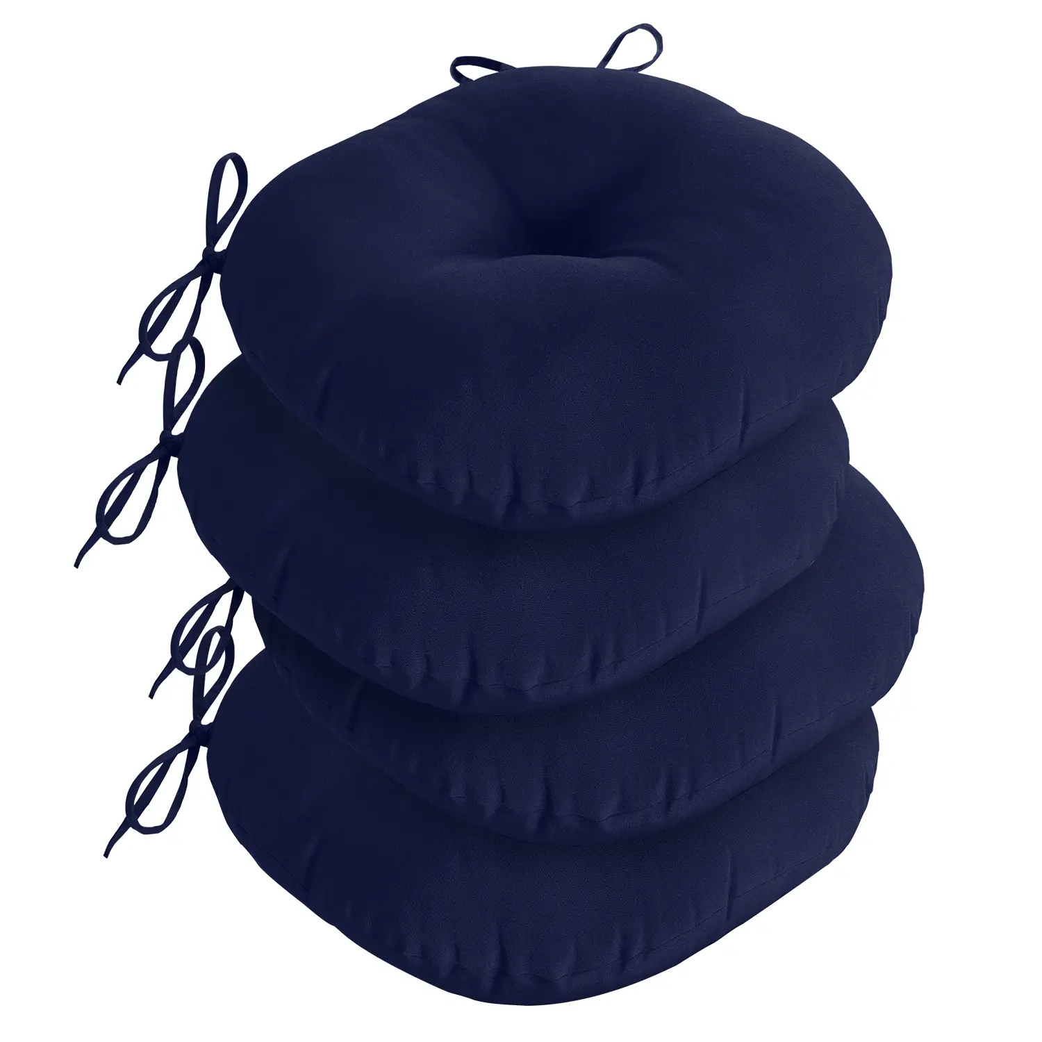 【Back to School】Downluxe Bistro Chair Cushions for Patio Furniture, Water-Resistant Round Outdoor Chair Cushions with Non-Slip Ties, 15" x 15"