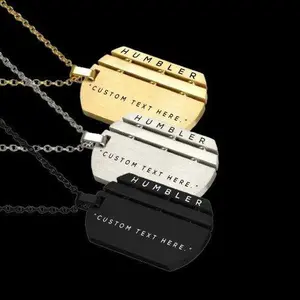 Personalized Humbler Dogtag Pendant Necklace - Customizable