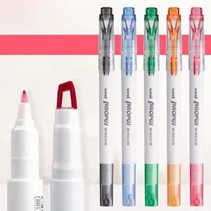 PUS-103T  Double headed highlighter pen White rod Window Design Accurate marking marking pen Hand account marker pen Plug in pen cap Ink quick drying waterproof