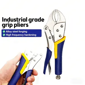 Heavy-Duty C-Type Locking Pliers | Adjustable Round Nose Metal Clamp Pliers with Fixed Circular Mouth | Industrial Welding Clamp for Sheet Metal, Pipe, Circle Clamping | Large Opening C-Clamp Pliers for Fabrication