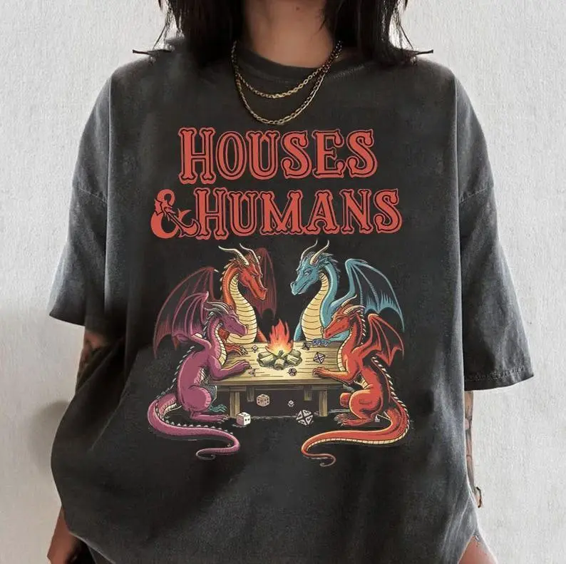 Houses and Humans RPG Shirt, DnD Class Shirt, D&D Clothing, D and D Character Class T Shirt