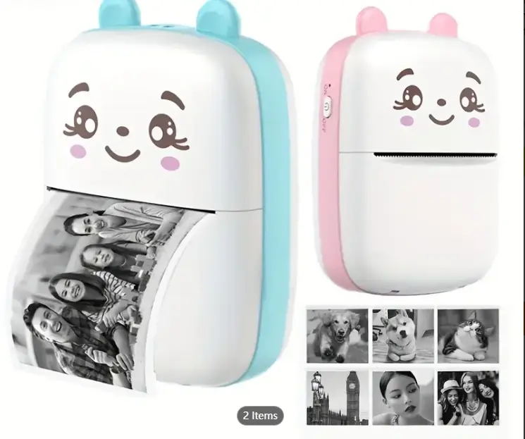 Portable Printer, Mini Pocket Wireless Bluetooth Thermal Printers for Android iOS Smartphone, BT Inkless Printing Gift for Label Receipt Photo Notes Study Home Office
