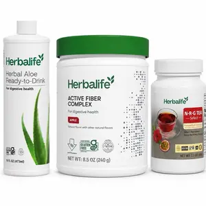 Herbalife Daily Dietary Supplement Combo – Energy Support, Gut Health Support (Tea, Fiber, Aloe)