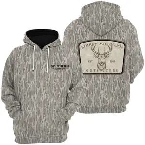 Simply Southern Outfitters Hoodie - Vintage Buck Print for Nature Enthusiasts Warm Durable Cotton Unisex Long Sleeve Casual Outdoor Adventure Camo Shirt
