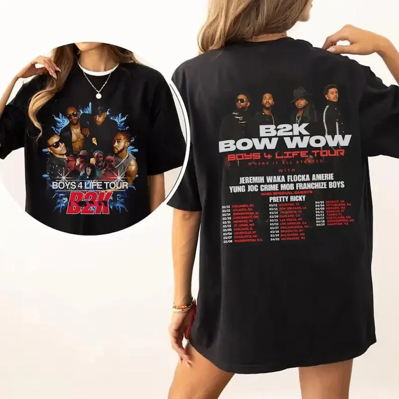 B2K Bow Wow Boys 4 Life Tour 2026 T-Shirt, B2K Merch, R And B Concert Graphic Tee, Vintage Tour Style Shirt Sweatshirt Hoodie, Unisex Music Fan Gift