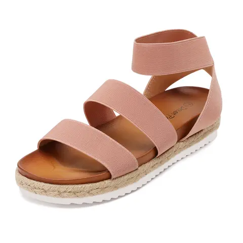 DREAM PAIRS Women's Classic Ankle Strap Cushioned Platform Espadrille Wedge Sandals - Adjustable, Classy, Cozy Footwear for Casual Outings, Walking Shoes