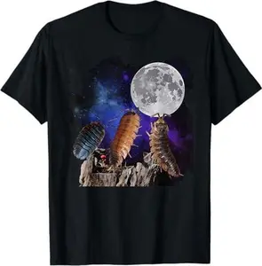 Vintage Three Isopods Howling At The Moon Insect Entomology T-Shirt