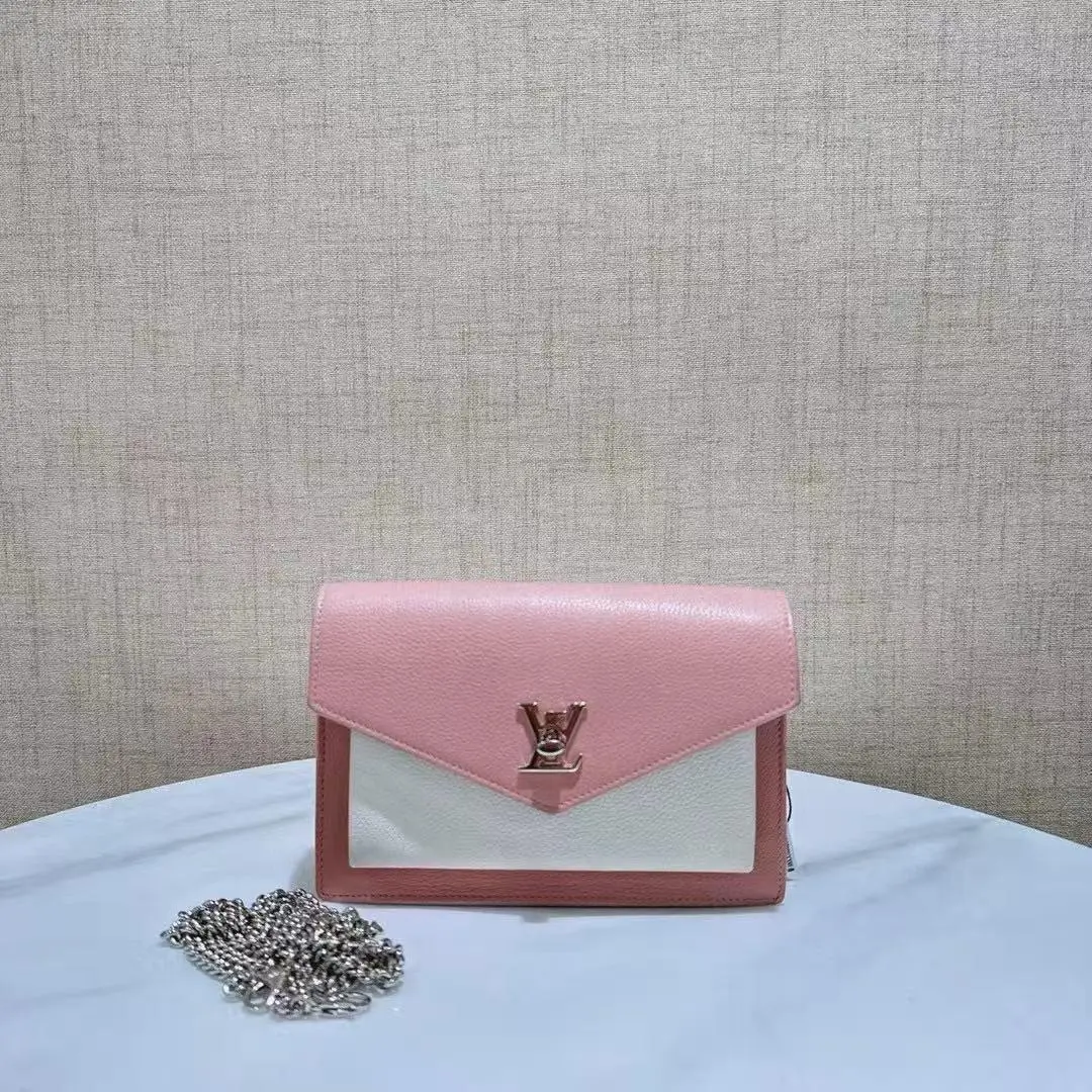 Pre-owned Louis Vuitton My Lock Me Envelope Bag, Pink & White Colorblock 232948