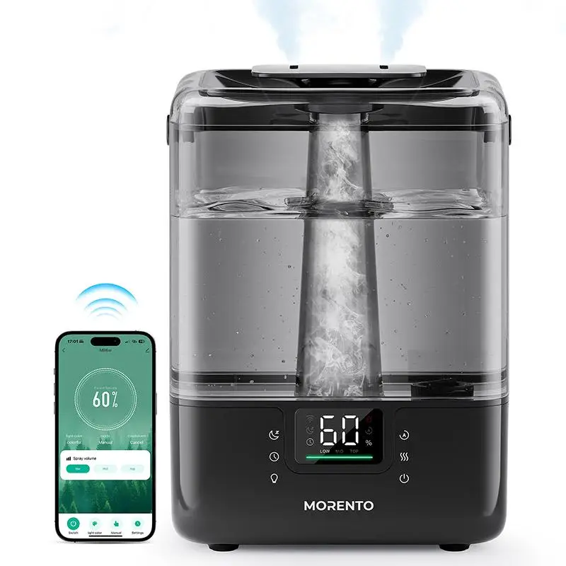 Morento 2-in-1 Air Purifier&Humidifier for Home and Office,Essential Oil Diffuser,7 Color NightLight,Smart App & Voice Control,Holiday Gift flavored,